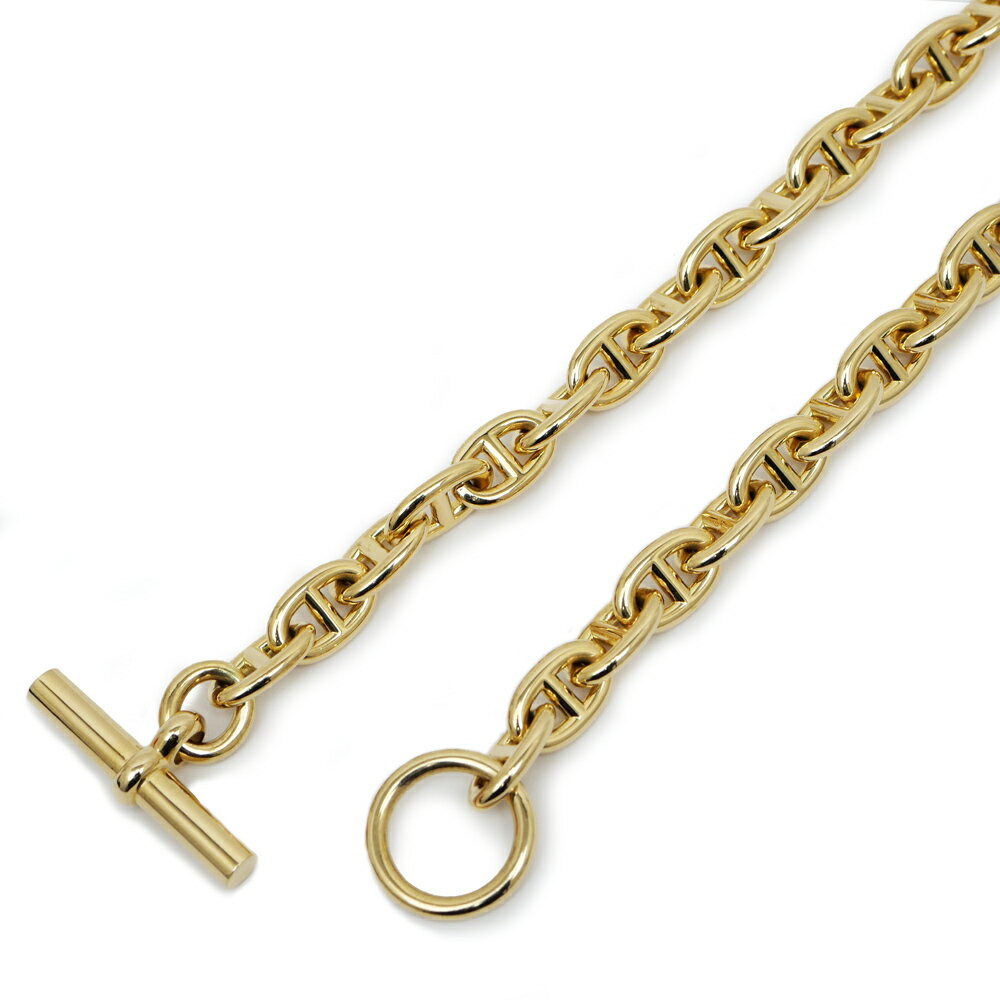 【名東】【HERMES】エルメス シェーヌダンクル PM ネックレス 750 YG イエローゴールド 43コマ 109.6g 保証書付 アクセサリー 小物 【未...