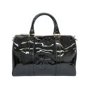 【天白】【CHANEL】シャネル ボストンバッグ ショルダー2WAY エナメル ブラック ゴールド金具 ハンドバッグ ココマーク レディース メンズ 鞄【中古】