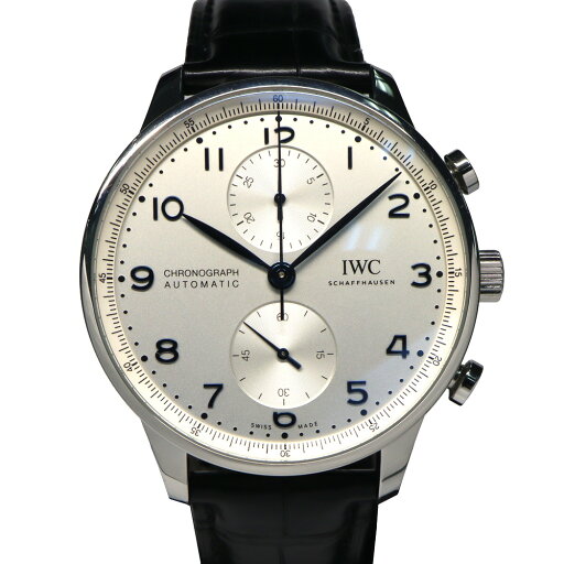 【名古屋】【IWC】IWC ポルトギーゼ クロノグラフ IW37165 SS レザー シルバー 自動巻 メンズ腕時計 男【中古】 【名古屋】【IWC】IWC ポルトギーゼ クロノグラフ IW37165 SS レザー シルバー 自動巻 メンズ腕時計 男【中古】