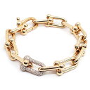【栄】【TIFFANY】ティファニー K18PG ハードウェア ラージリンク ブレスレット パヴェダイヤモンド 750PG メンズ レディース ジュエリー【中古...