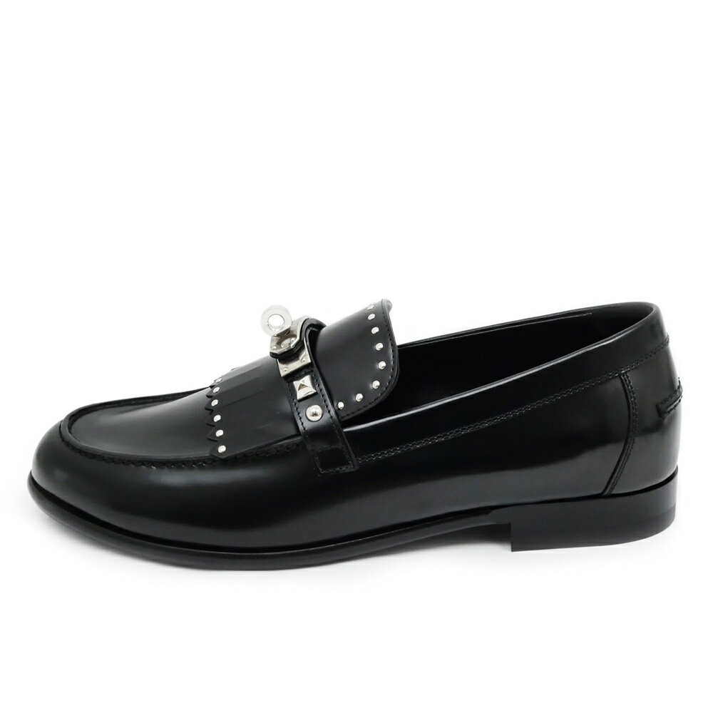 【名東】【HERMES】エルメス デスタン モカシン ローファー H242095Z サイズ 38 1/2 ブラック シルバー金具 スタッズ ケリー金具 レザー レディース 靴【未使用】【中古】のサムネイル