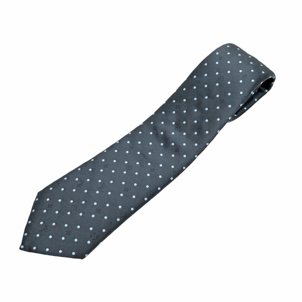 【名東】【LOUIS VUITTON】ルイヴィトン ネクタイ ドット柄 ネイビー 大剣幅約9cm シ