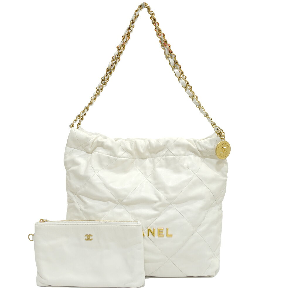 【最大3万円割引クーポン 9/1~】【栄】【CHANEL】シャネル シャネル22 AS3261 ランダムシリアル シャイニーカーフスキン WH GD金具 ショルダーバッグ レディース 女性 保存袋【中古】のサムネイル