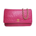 【最大3万円割引クーポン 8/1~】【名東】【CHANEL】シャネル チェーンウォレット ピンク ラムスキン ショルダーバッグ A47421 GD金具 レディー...
