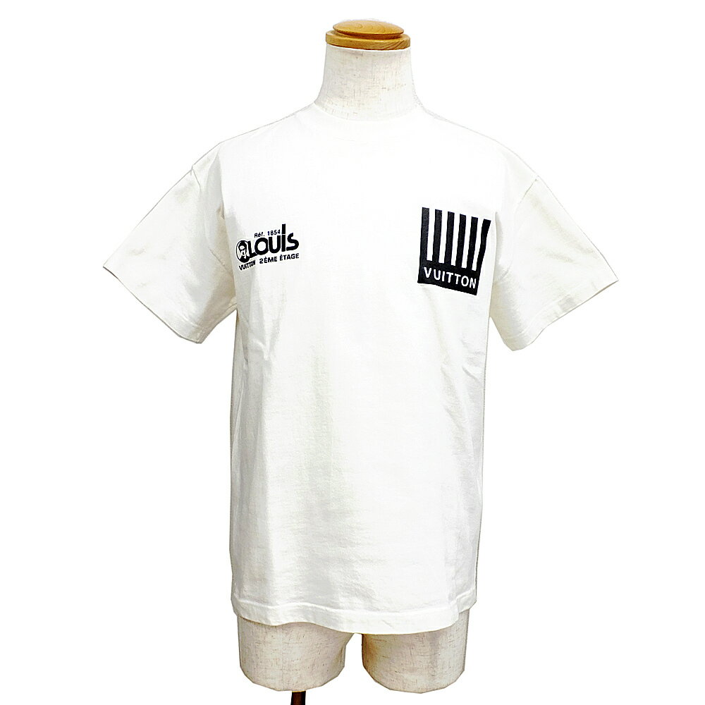 【天白】【LOUIS VUITTON】ルイヴィトン Tシャツ マルチカラーロゴ モノグラムフラワー 半袖 LV ホワイト系 表記サイズS 19AW RM192M...