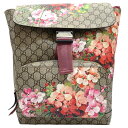 【栄】【GUCCI】グッチ GGブルームス アンティークローズ バックパック リュックサック 405019 GGスプリーム ベージュ マルチカラー シルバー金具 レディース 本体のみ【中古】