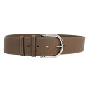 【最大3万円割引クーポン 7/1~】【天白】【HERMES】エルメス ベルト ワイド ベージュ グレージュ シルバー金具 バックル 表記サイズ85 □L刻印 2...