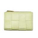 【名古屋】【BOTTEGA VENETA】ボッテガ ヴェネタ カセットミディアム 2つ折りウォレット クリーム レザー メンズ レディース 小物【中古】