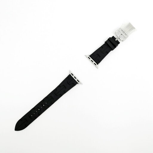 【名東】【HERMES】エルメス シンプルトゥール キリム ブラック 黒 シルバー金具 アップルウォッチベルト 41mm 時計 アクセサリー【新品同様】【中古】