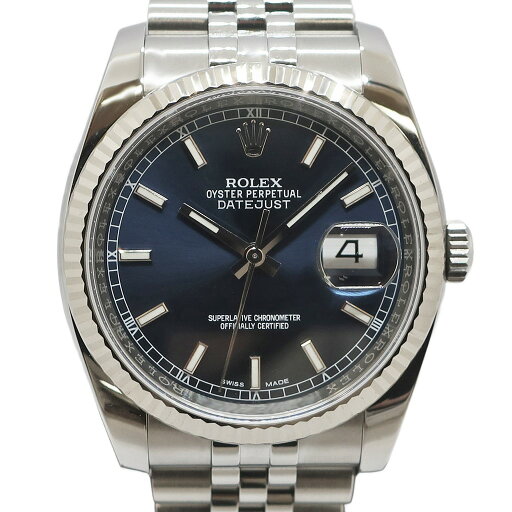【天白】【ROLEX】ロレックス デイトジャスト 36 116234 ジュビリー ランダム ブルー SS WG メンズ 腕時計 自動巻き【仕上げ済み】【中古】 【天白】【ROLEX】ロレックス デイトジャスト 36 116234 ジュビリー ランダム ブルー SS WG メンズ 腕時計 自動巻き【仕上げ済み】【中古】