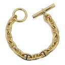 【名東】【HERMES】エルメス シェーヌダンクル GM ブレスレット 750 YG イエローゴールド 12コマ 約98.6g 保証書付 アクセサリー 小物【未使用】【中古】