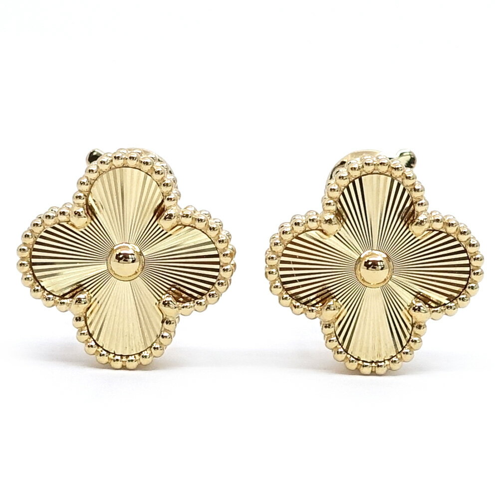 【栄】【VAN CLEEF＆ARPELS】ヴァンクリーフ＆アーペル K18YG ヴィンテージアルハンブラ ピアス ギヨシェ VCARP3JL00 750YG ジュエリー【仕上げ済】【中古】のサムネイル