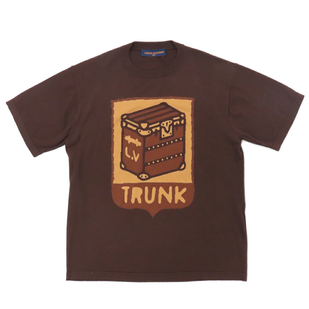 【名古屋】【LOUIS VUITTON】ルイヴィトン インターシャ グラフィックショートスリーブクルーネック 1AFIWU HQN83WAUR ブラウン 半袖T...