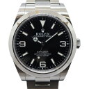 【天白】【ROLEX】ロレックス エクスプローラー1 214270 ランダム ブラック SS 自動巻き メンズ 保証書付き 2017年 腕時計【仕上げ済み】【中古】