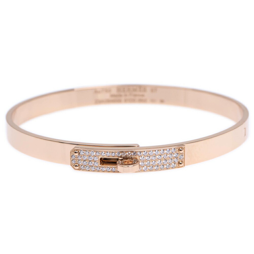 【名東】【HERMES】エルメス ブレスレット ケリー PM ST Au750PG K18 ピンクゴールド ダイヤ 61P 0.36ct 16cm バングル【中古】