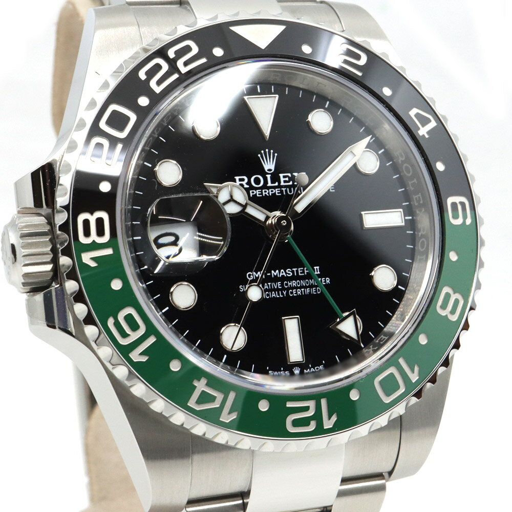 【栄】【ROLEX】ロレックス GMTマスター2 腕時計 126720VTNR レフティ 緑 黒 オイスターブレス ランダムシリアル SS 自動巻き 男性 メンズ 左利き 保証書 2025年 箱【新品】【未使用】【中古】