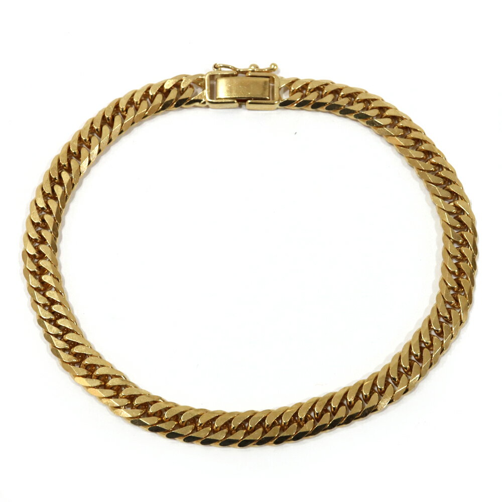 【最大3万円OFFクーポン】【栄】【JEWELRY】ブレスレット K18 6面ダブル喜平 20.3g 腕回り約19.5cm イエローゴールド キヘイ メンズ【中古】