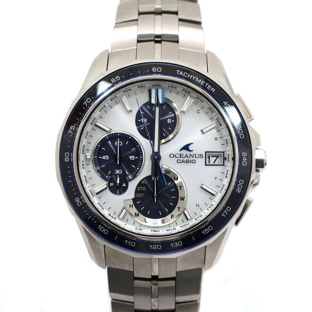 【天白】【CASIO】カシオ オシアナス マンタ S7000シリーズ OCW-S7000D-7AJF チタン ソーラー メンズ【中古】