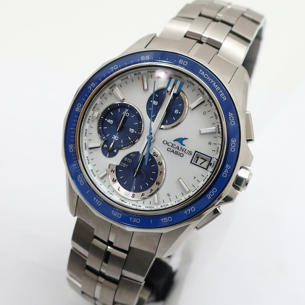 天白 CASIO カシオ オシアナス マンタ S7000シリーズ OCW-S7000D-7AJF チタン ソーラー メンズ 中古 uedasakae-10102460 質ウエダ サンプル画像2