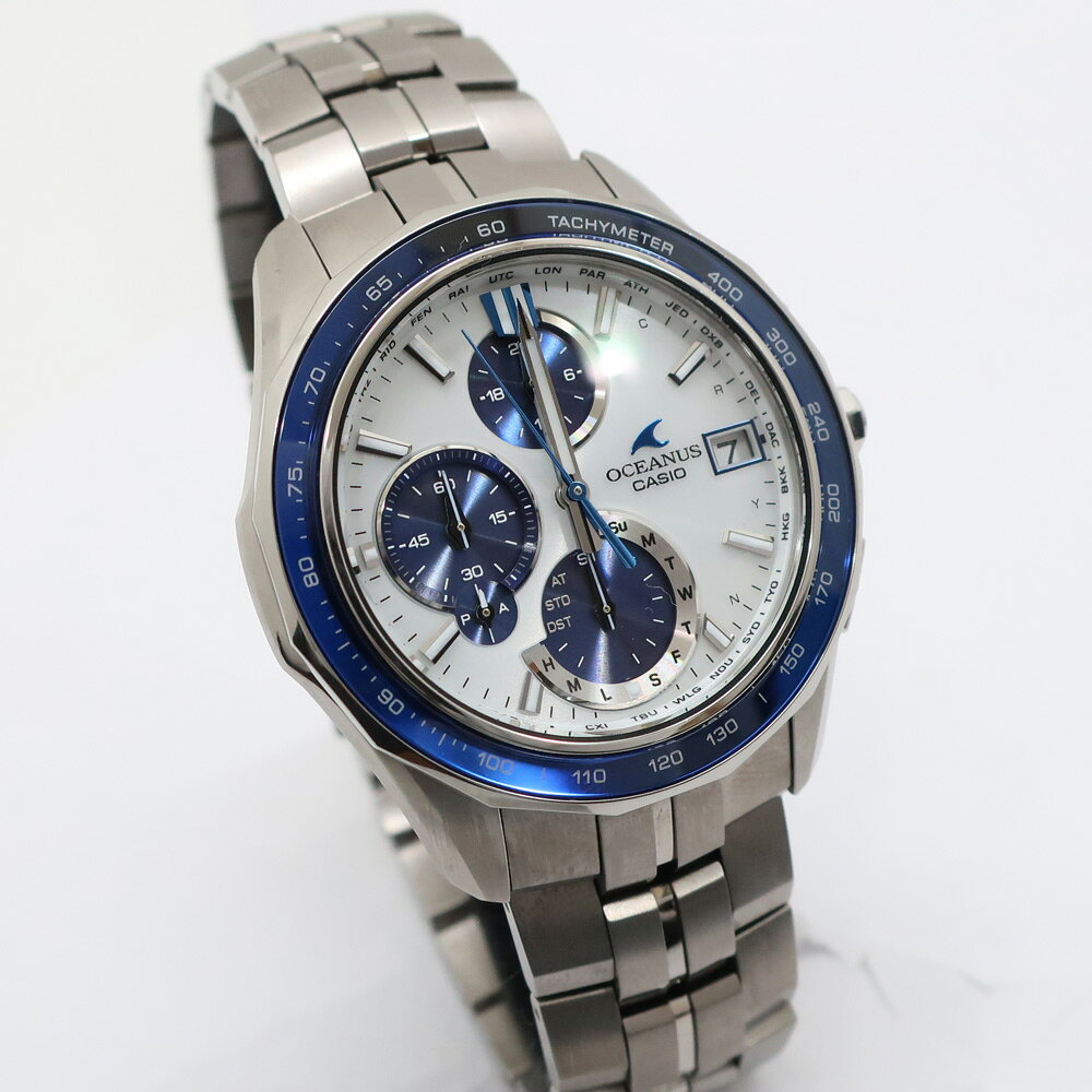 天白 CASIO カシオ オシアナス マンタ S7000シリーズ OCW-S7000D-7AJF チタン ソーラー メンズ 中古 uedasakae-10102460 質ウエダ サンプル画像3