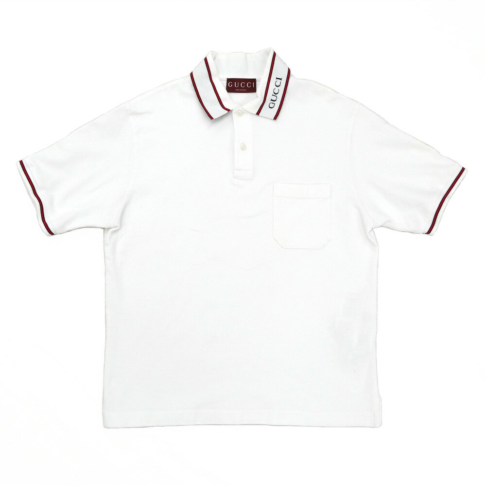 GUCCI\\\\\\\'\\\\\\\' - 【名古屋】【GUCCI】グッチ コットンピケ ポロシャツ 784422 XJGJW ホワイト Sサイズ 半袖 ブルー レッド ストライプ アパレル 服 メンズ【中古】