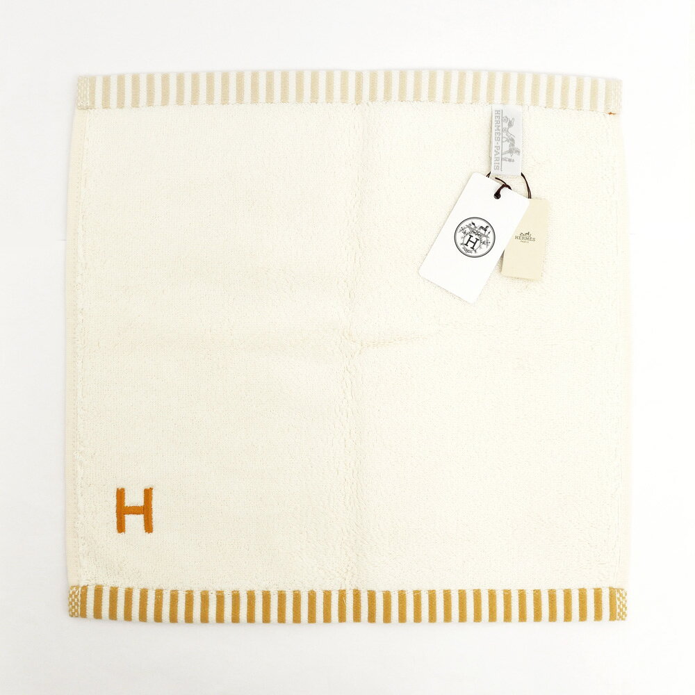 質ウエダの【名東】【HERMES】エルメス カレ タオル ヴィス ヴェルサ ベージュ系 ナークル タン 綿100% 小物 雑貨 その他【未使用】【中古】｜アングル2
