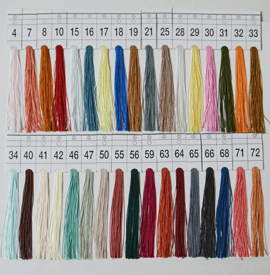 ☆在庫限り!!タイヤー絹50/130m色見本2　34〜72まで