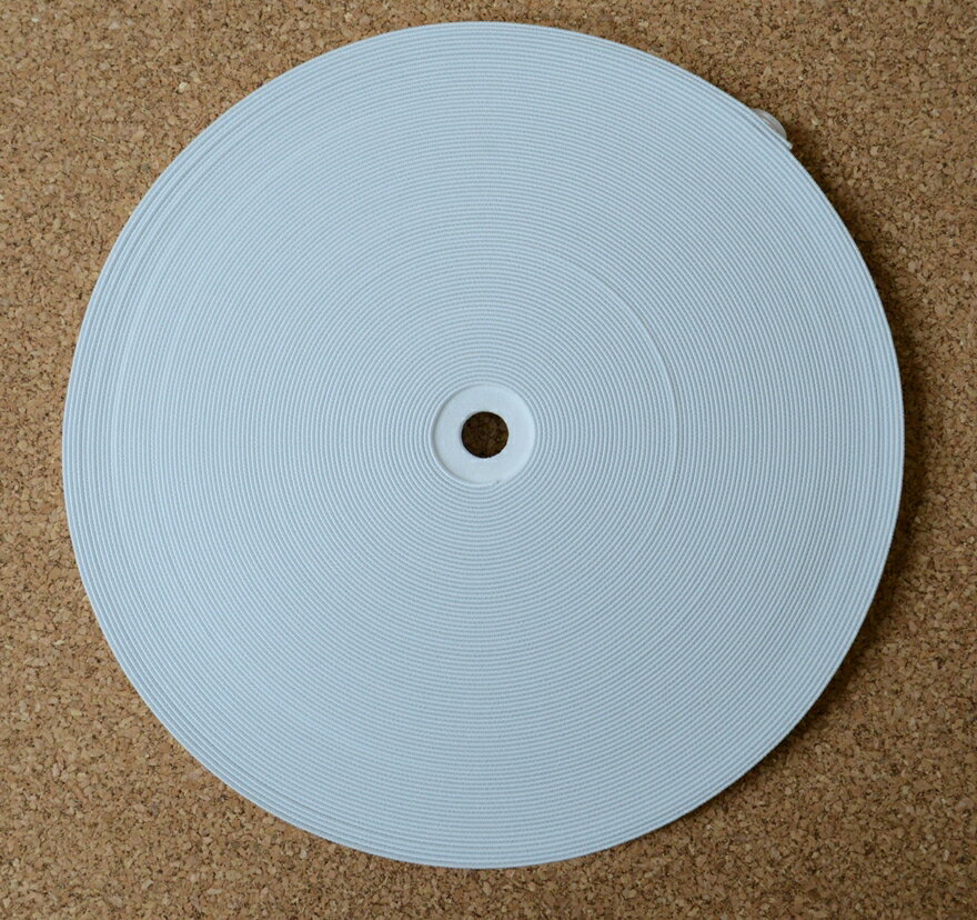 上タック ゴム 15mm幅 30m巻　白