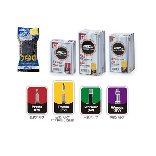 IRC H/Eチューブ 20×1.85-2.125 米式40mmバルブ