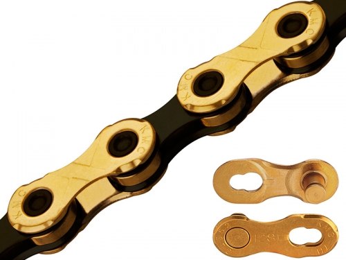 KMC X12 TI-GOLD/BLACK 12S用チェーン (126L) ミッシングリンク付