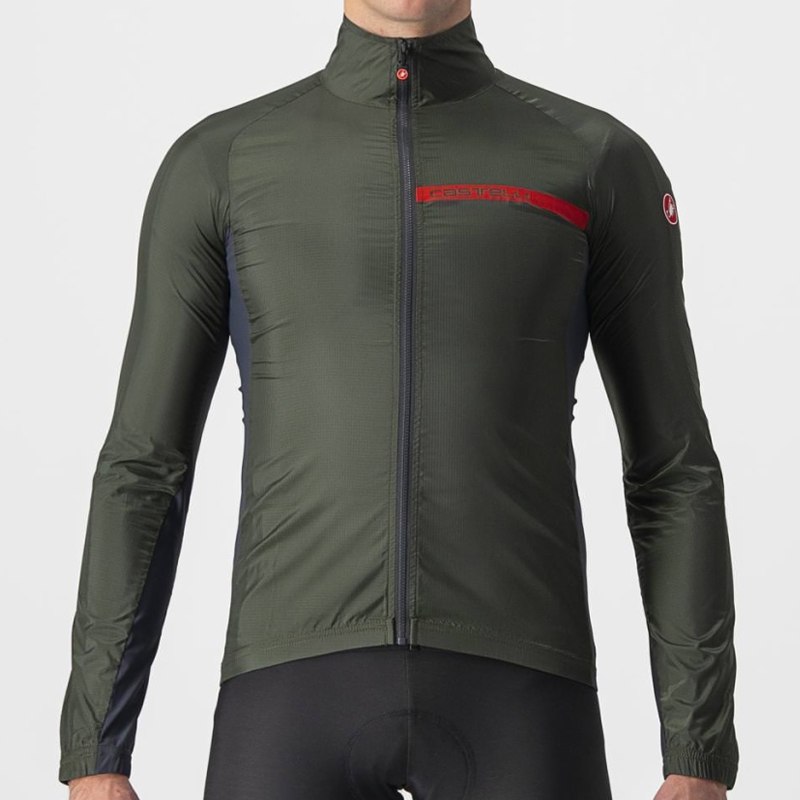 CASTELLI (カステリ) 4521511 SQUADRA STRETCH JACKET (スクアドラストレッチジャケット) 075MILITARY GREEN/DARK GRAY