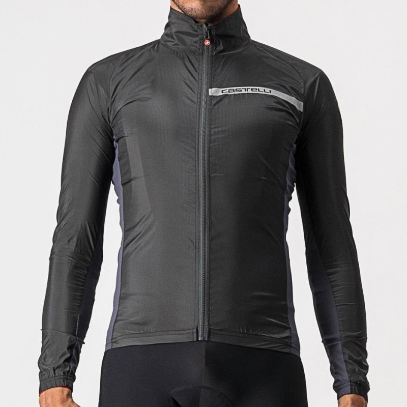 CASTELLI (カステリ) 4521511 SQUADRA STRETCH JACKET (スクアドラストレッチジャケット) 085LIGHT BLACK/DARK GRAY