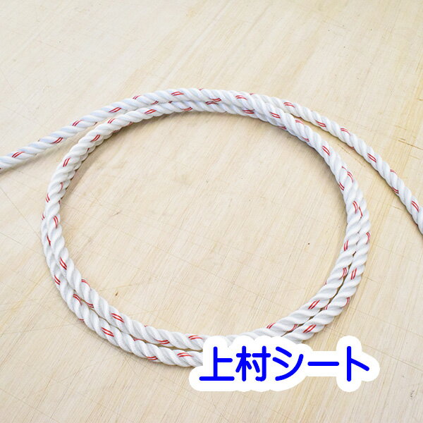 レンジャーロープ レスキュー用ロープ カット販売 東京製綱 直径12mm M打ち白 赤線2本入り