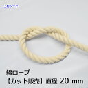 綿ロープ コットンロープ 生成り カット販売 直径20mm 太い ロープ