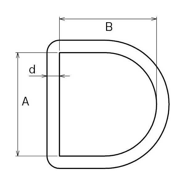 D型リング Dリング 5x35 ステンレス SUS304 浅野金属工業 2