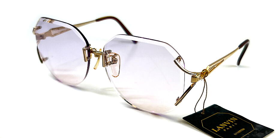 Rakuten - ヴィンテージ 婦人 フチなしサングラス LANVIN PARIS ランバン 30-692-2B 60mm ファセット 日本製 展示処分品 パープルグラデーション