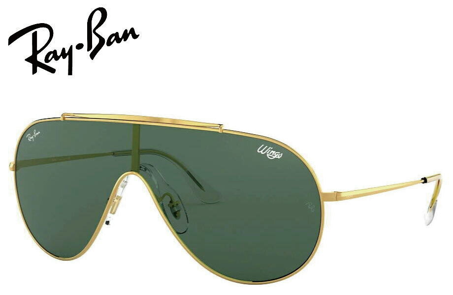 Rakuten - レイバン RayBan WINGS RB3597 905071 133mm ゴールド/ダークグリーン