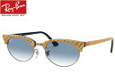 レイバン RayBan CLUBMASTER OVAL RB3946 13063F 52mm トップリンクルドベージュオンブルー/クリアグラディエントブルー