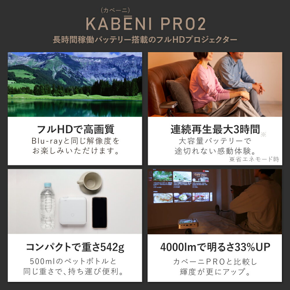 カベーニPRO2 フルHD モバイル プロジェ...の紹介画像2