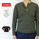 ヘルスニット Healthknit　#906L　L/S Sleeve Henley Neck 長袖 ヘンリーネック Tシャツ 【ブラウン】/ヘルスニット Healthknit　#906L 長袖 ヘンリーネック Tシャツ ヘルスニット Healthknit　#906L 長袖 ヘンリーネック Tシャツ