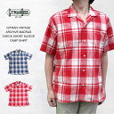 Mbg}Be[W GITMAN VINTAGE ARCHIVE MADRAS CHECK SHORT SLEEVE CAMP SHIRT }hX`FbN LvVc