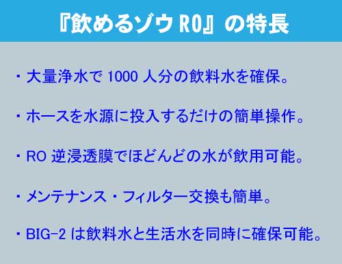 ミヤサカ工業 非常用浄水器 飲めるゾウBIG2...の紹介画像2