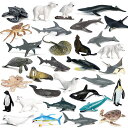 子供 模擬海洋動物模型 32個入 ミニサメ サメ イルカ カニ ペンギン クリスマス お正月プレゼント ミニ おもちゃ(北極動物)