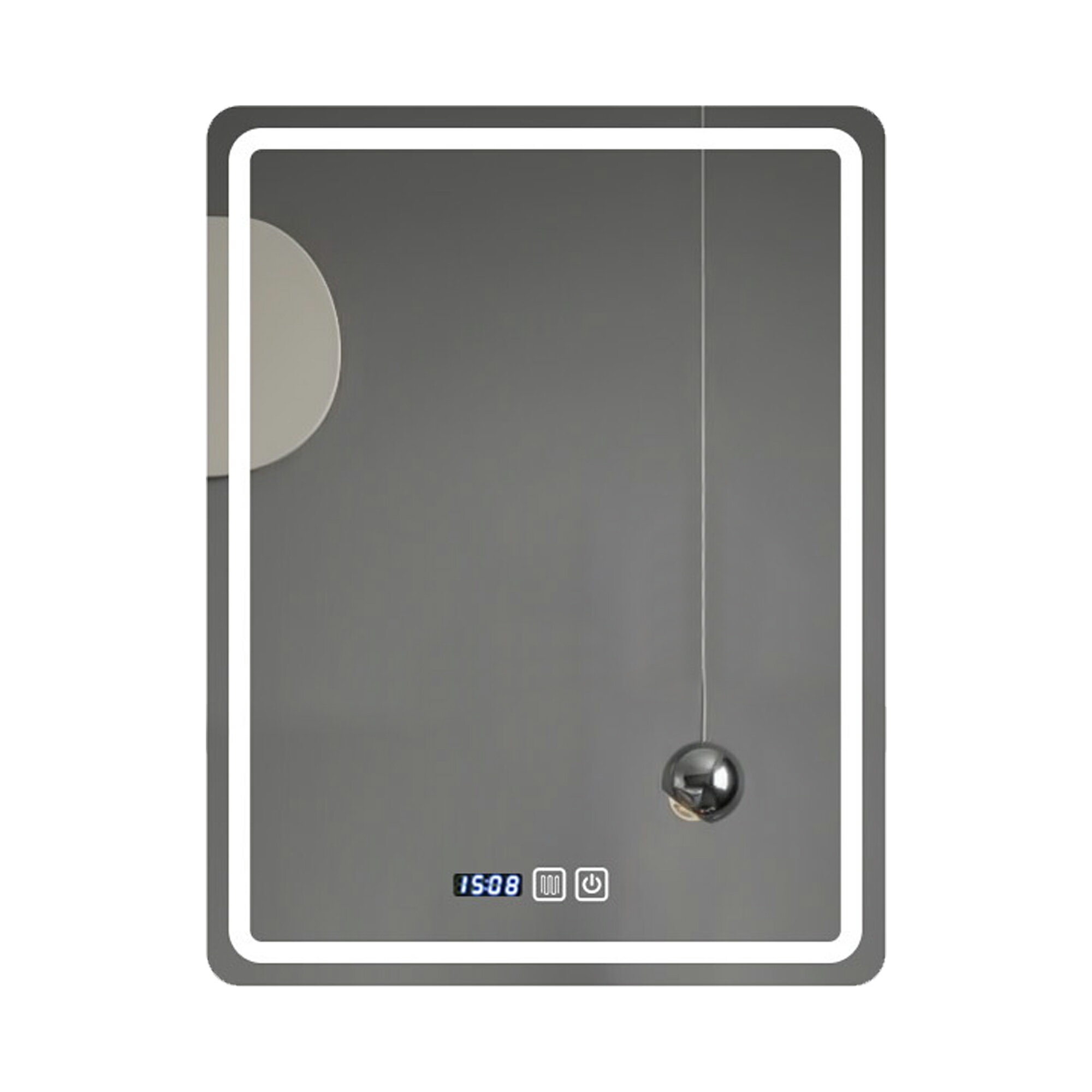 浴室 鏡 曇り止め 風呂 鏡 曇り止め 洗面台 鏡 壁掛け 鏡の曇り止め 三色調光 時刻と温度 タッチスクリーン LED 強化ガラス ダブルタッチ 40*60cm 送料無料