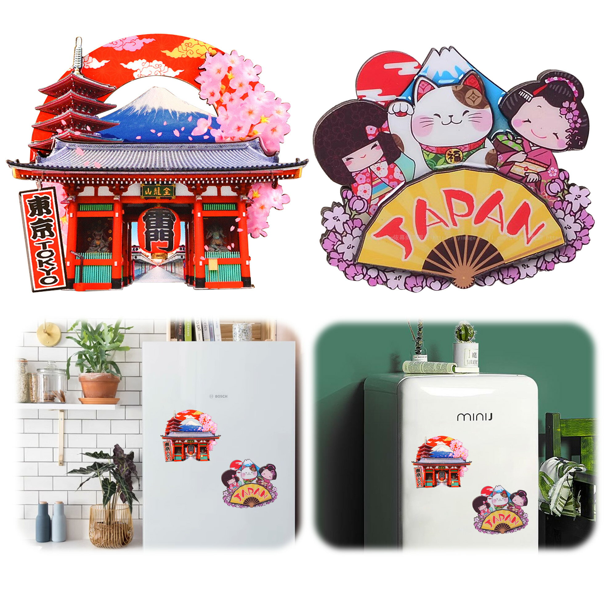 2個入り マグネットステッカー japanese souvenir 冷蔵庫 マグネット 日本土産 立体式 記念品 ランドマ..