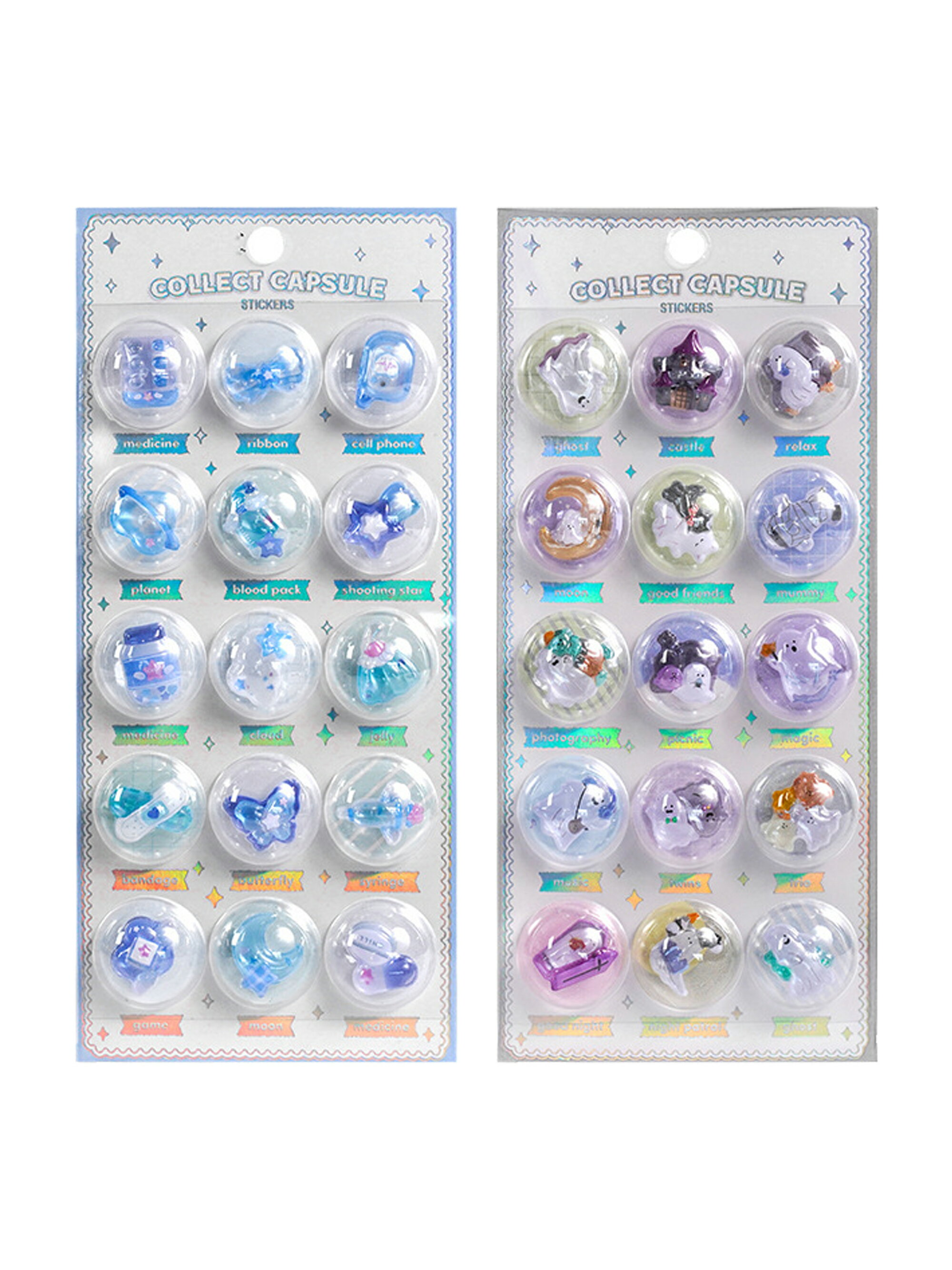 【2枚セット】【在庫あり】【送料無料】シール ぷくぷくシール 2 枚 3D 浮き彫りクリスタル エポキシ樹脂 再剥離可能 PVC 材質 励ましステッカー 手帳デコレーション 子供クリエイティブ DIY に最適 人気 プレゼント（No.01＋No.02） 送料無料