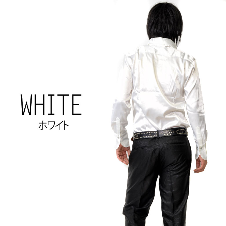 【閉店セール】メンズ 長袖シャツ サテン生地 無地 スキッパー長袖シャツ ロングシャツ サテンシャツ rm15ss-016-a-1秋物　春物　秋冬物　秋服　　秋冬物　メンズファッション RMANICA/ロマニカ ホワイト ワイン ブラック S M L ブラック 大人ファッション