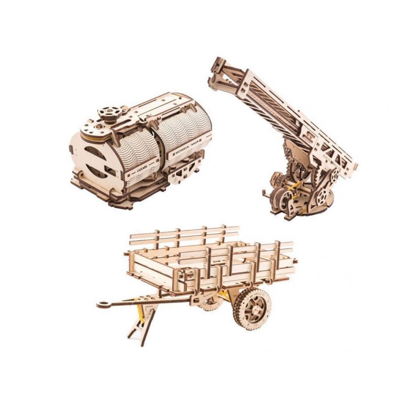 【公式】Ugears ユーギアーズ UGM-11トラック用　追加パーツ3点セット 70018 Set of Additions to the "Truck UGM-11" 木のおもちゃ 3D立体 パズル 知育 ウッドパズル 工作キット 木製 模型 キット 3Dパズル 父の日 プレゼント 60代 70代 80代