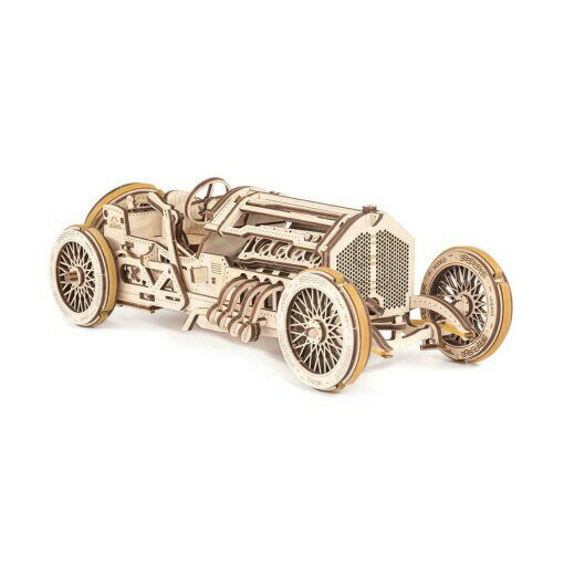 【公式】Ugears ユーギアーズ グランドプリックスカー 70044 U-9 Grand Prix Car 木製 組立 ブロック おもちゃ 知育 ウッドパズル 3D 工作キット 木製 模型 キット