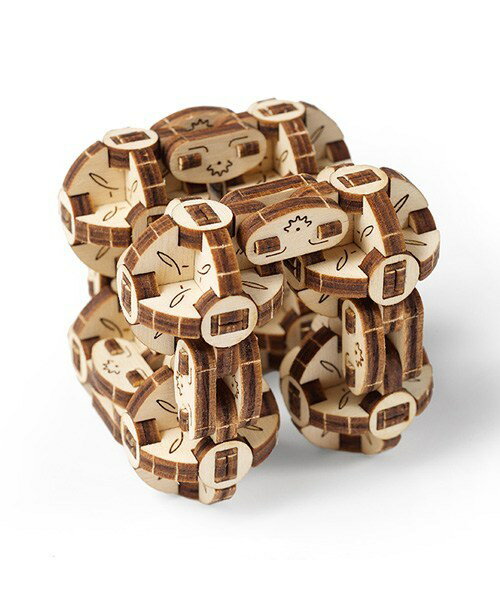 【公式】Ugears ユーギアーズ フレキシキューバース 70049 Flexi-Cubus フィジェットキューブ 木のおもちゃ 3D立体 パズル 知育 ウッドパズル 工作キット 木製 模型 キット 3Dパズル 父の日 プレゼント 60代 70代 80代